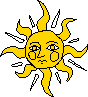 stylized pixel art of the sun