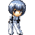 small gif of rei standing shyly