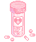 pink pill bottle, light mode recommended